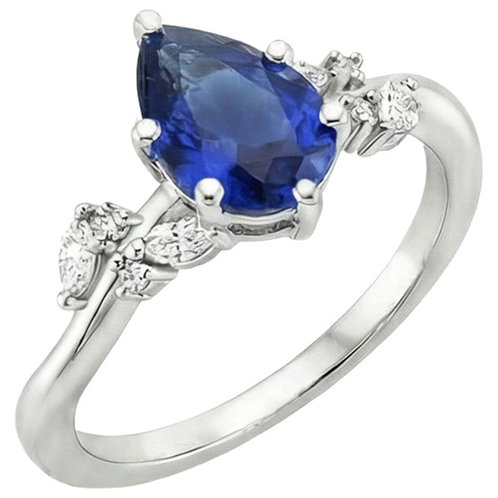 natural round sapphire 6.75ct ring side angle