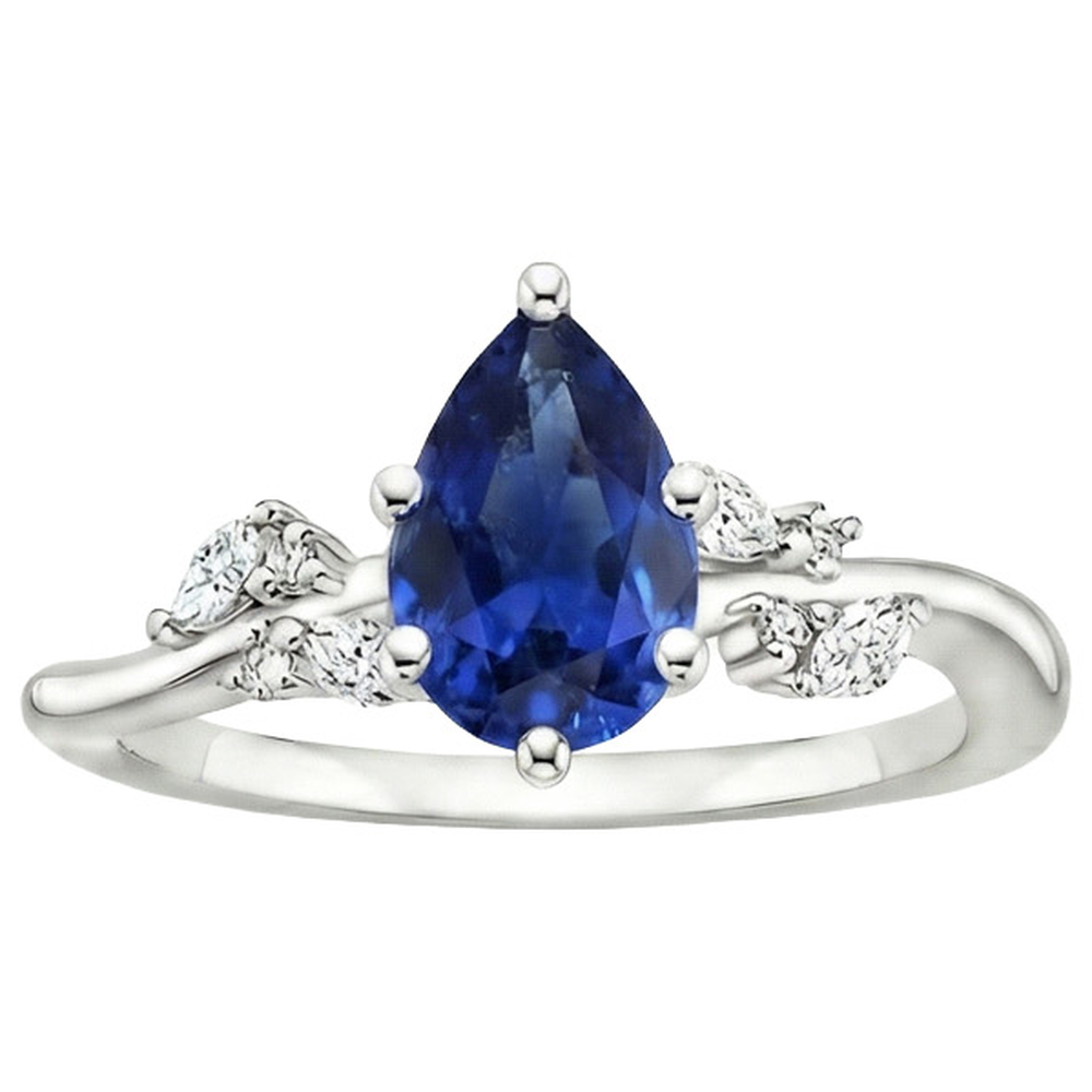 natural round sapphire 6.75ct ring close up detail