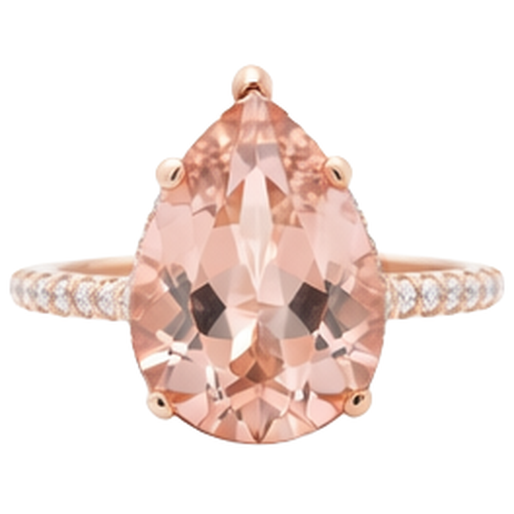natural round morganite 9.25ct ring side angle