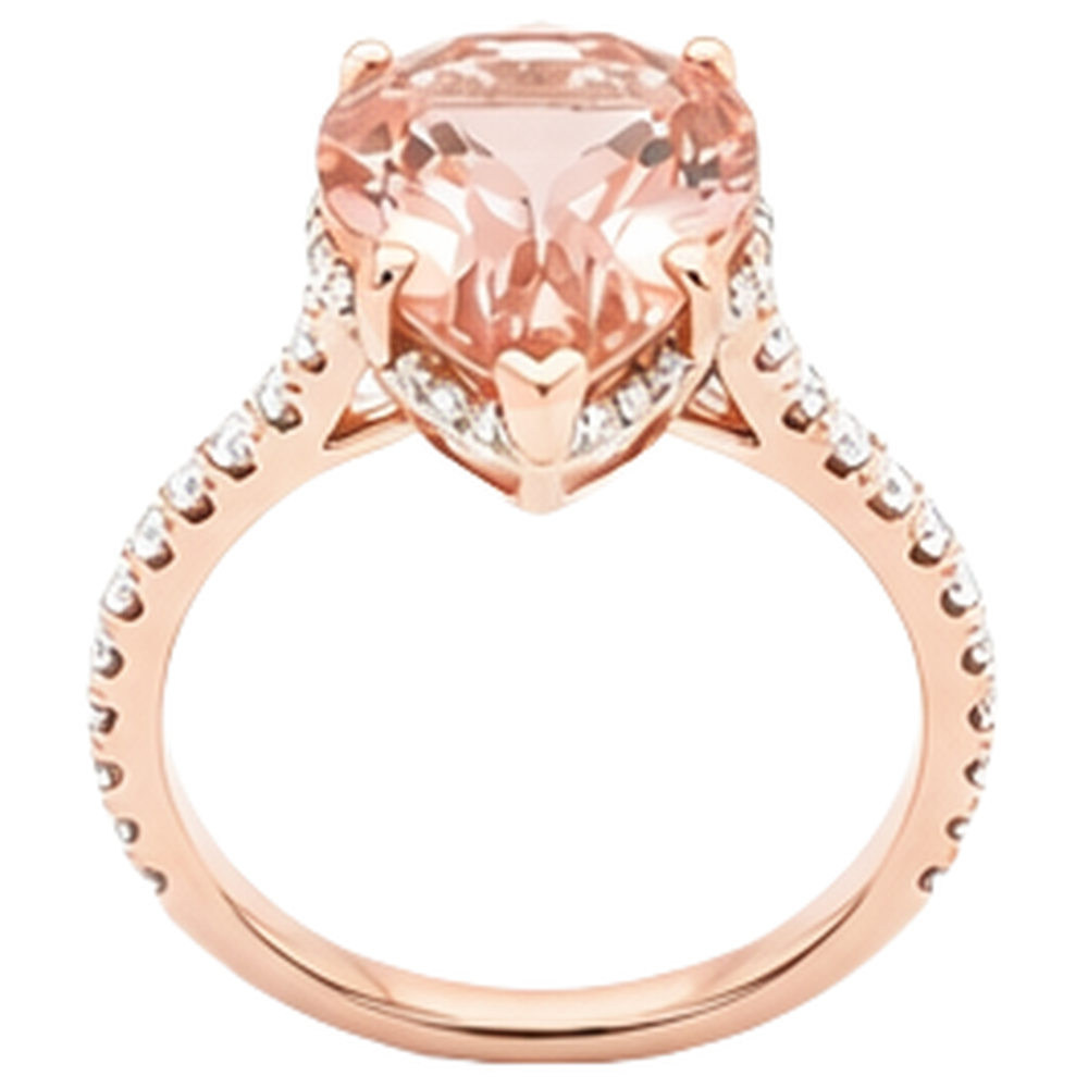 natural round morganite 9.25ct ring top view