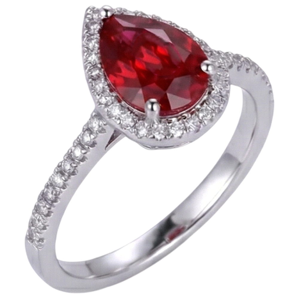 natural round ruby 3.45ct ring side angle
