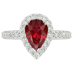 Natural Ruby Ring 2.5ct - White Gold 14K