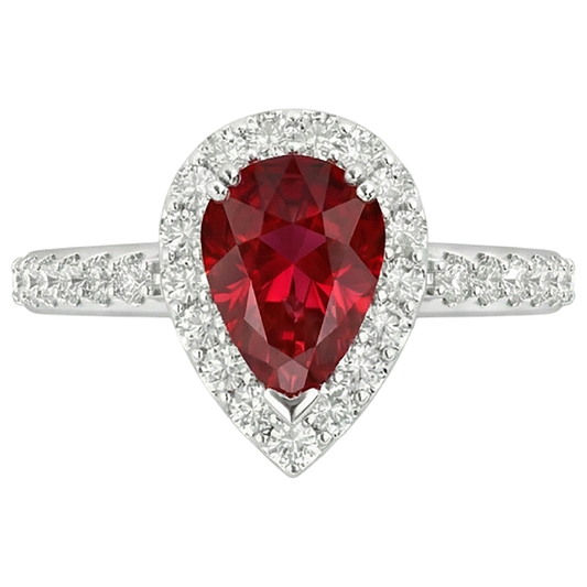 natural round ruby 2.5ct ring front view