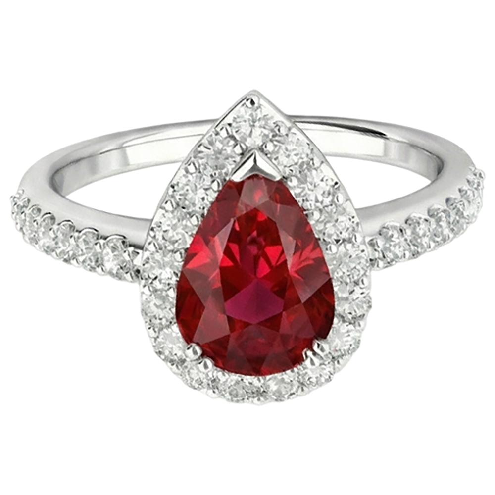 natural round ruby 2.5ct ring side angle