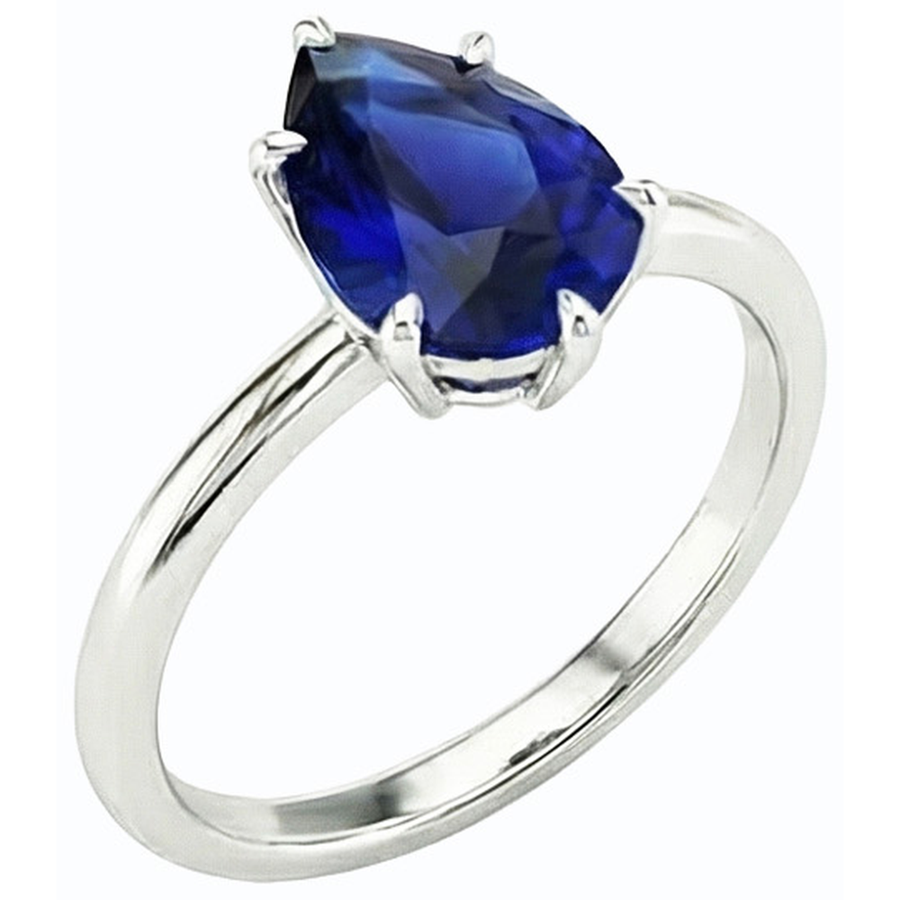 natural pear sapphire 2.50ct ring side angle