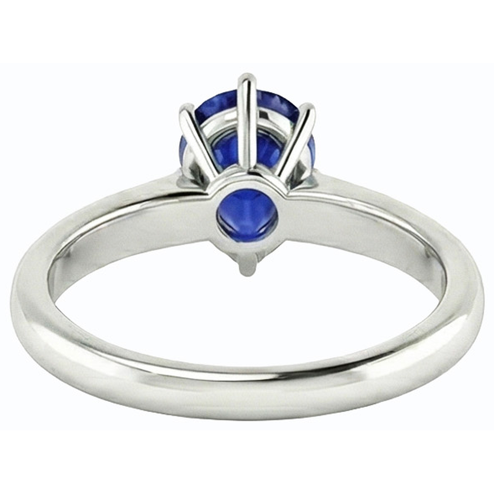 natural round sapphire 2ct ring side angle