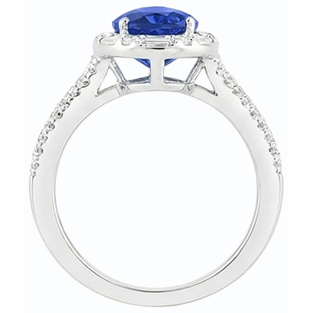 natural round sapphire 5ct ring side angle