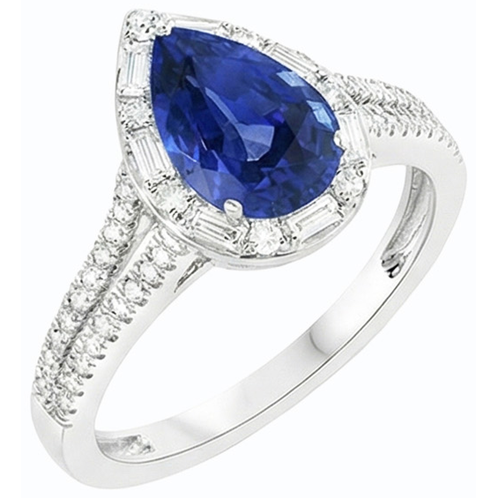 natural round sapphire 5ct ring close up detail