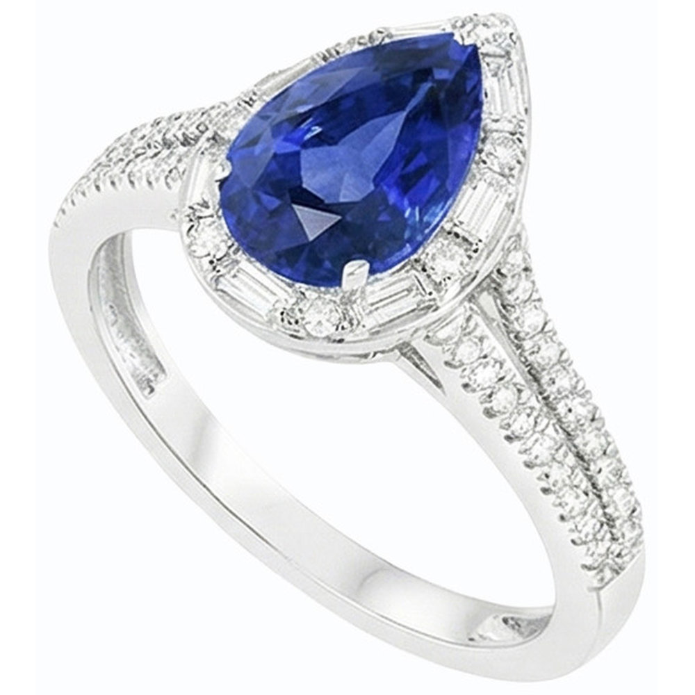 natural round sapphire 5ct ring top view