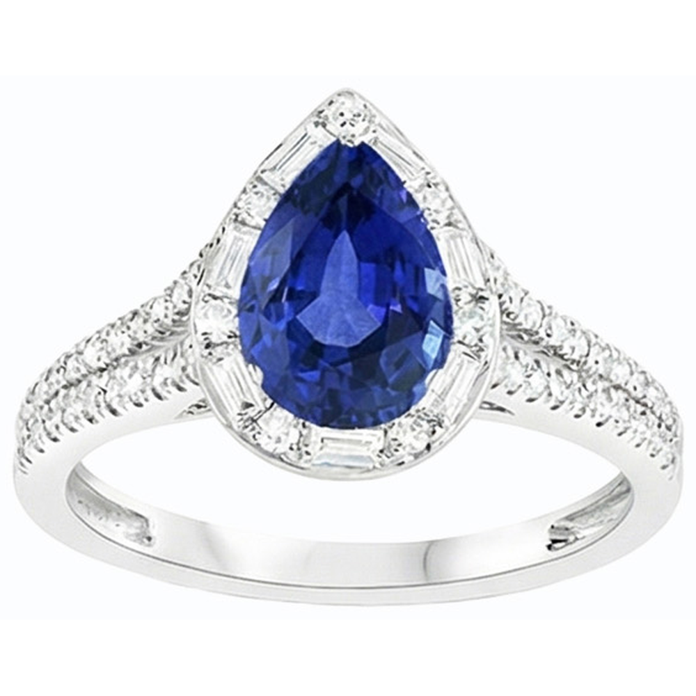 natural round sapphire 5ct ring profile view
