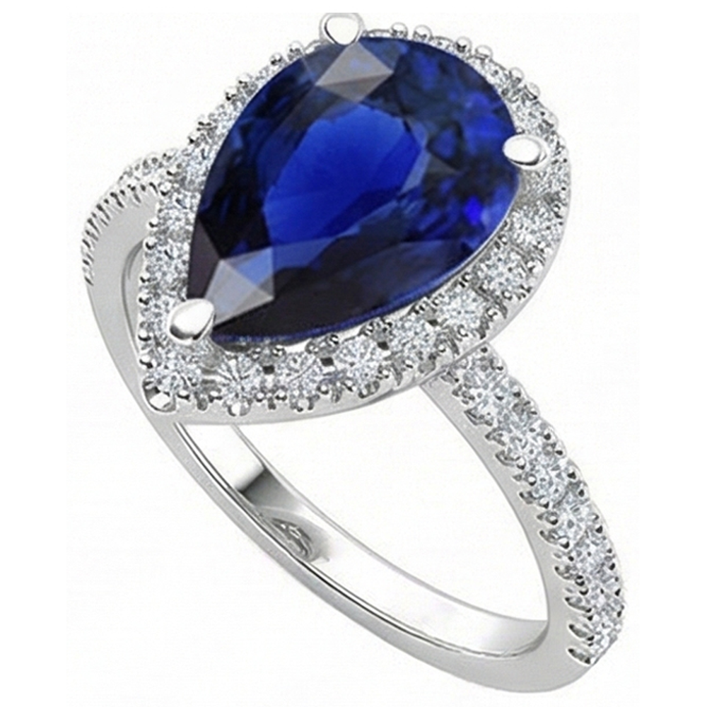 natural round sapphire 5ct ring close up detail