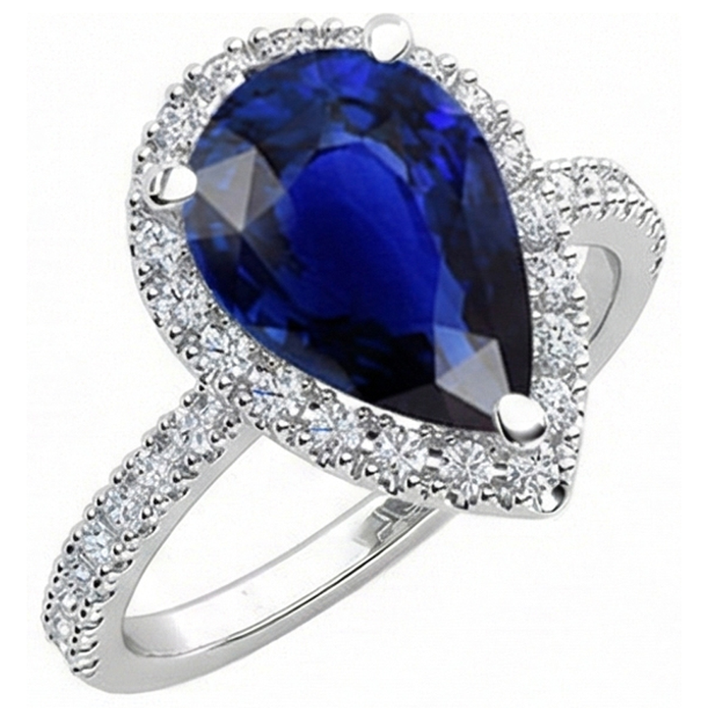 natural round sapphire 5ct ring top view