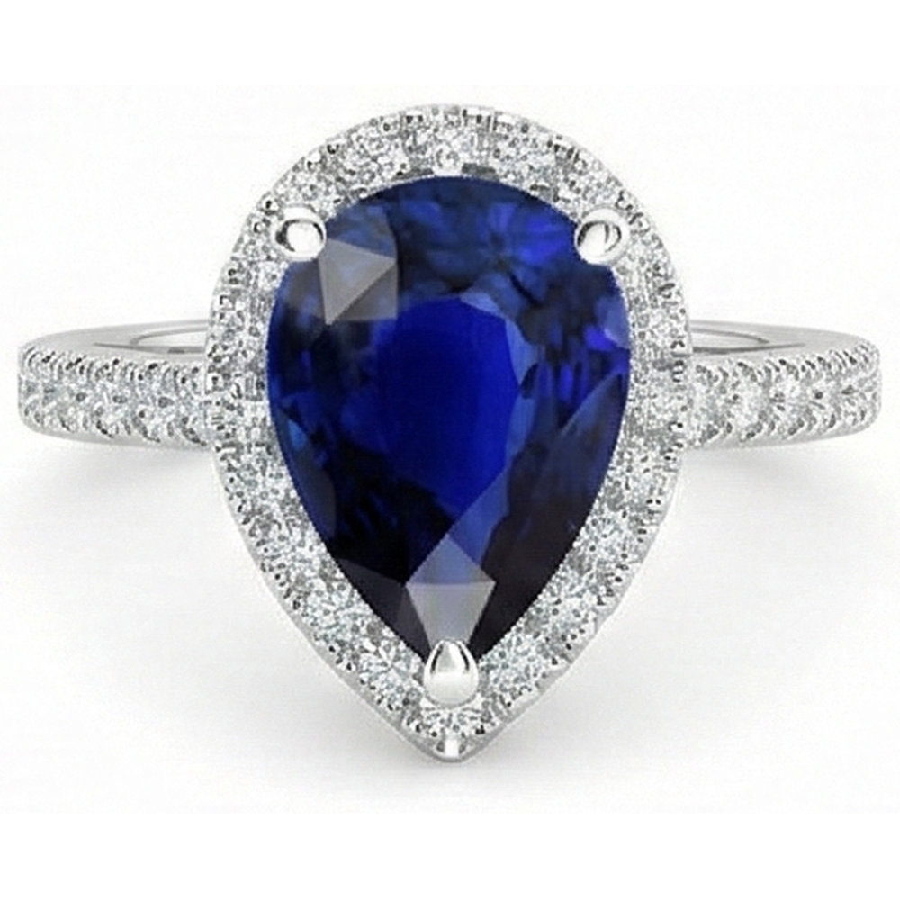 natural round sapphire 5ct ring side angle