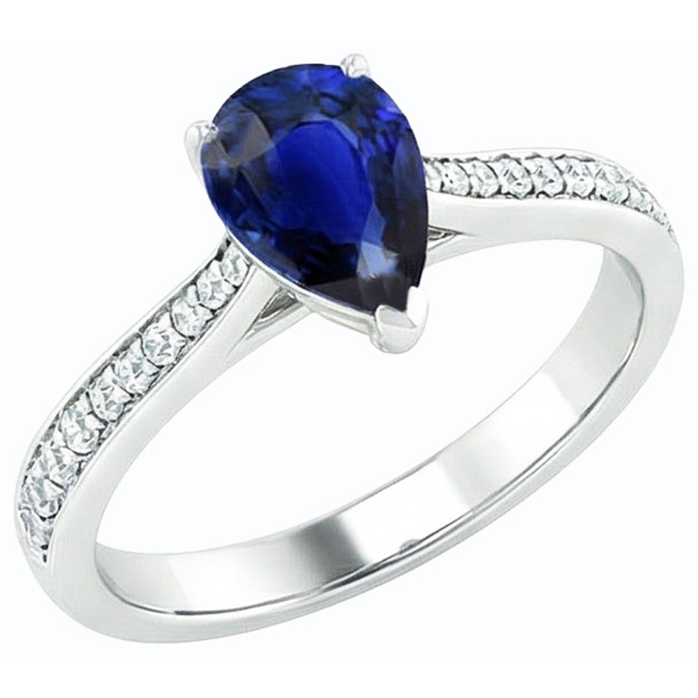 natural round sapphire 3ct ring side angle