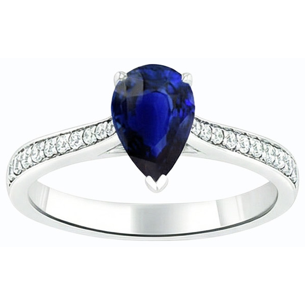 natural round sapphire 3ct ring profile view