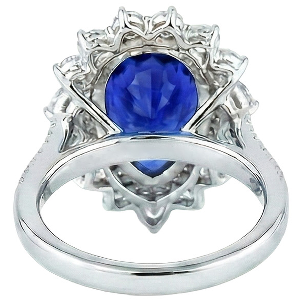 natural round sapphire 4ct ring side angle
