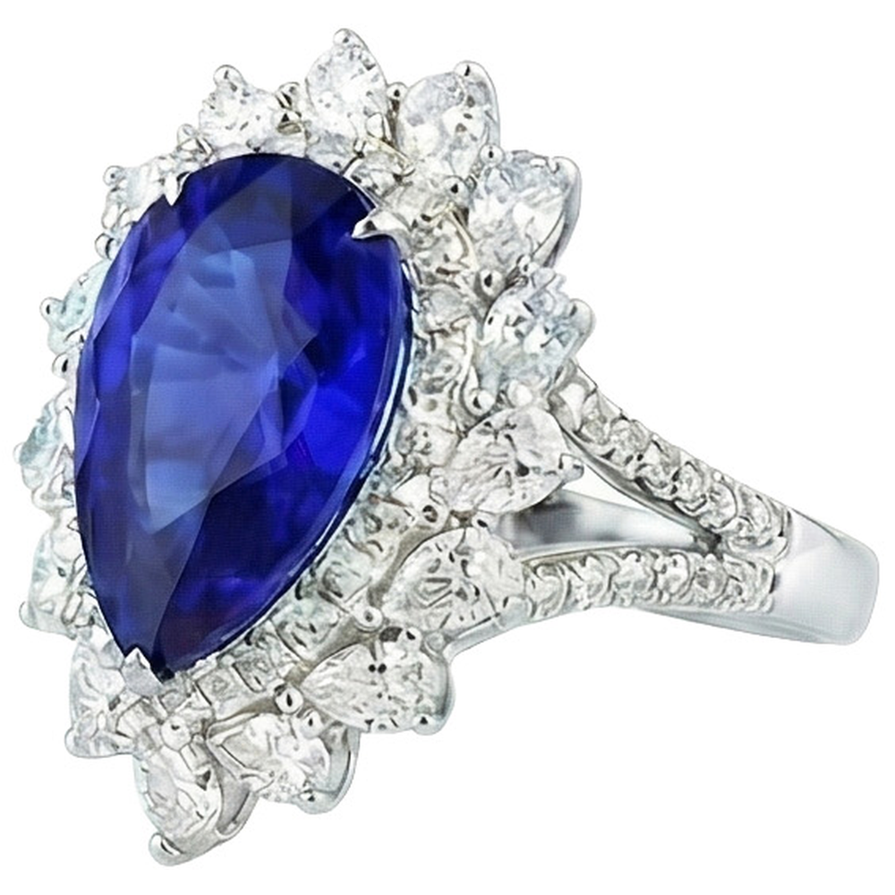 natural round sapphire 4ct ring profile view