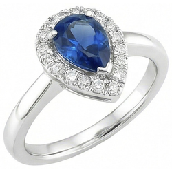 Natural Sapphire Ring 3.30ct - White Gold 14K