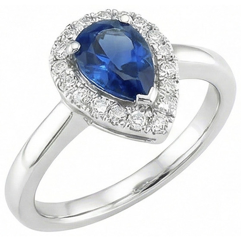natural round sapphire 3.30ct ring side angle