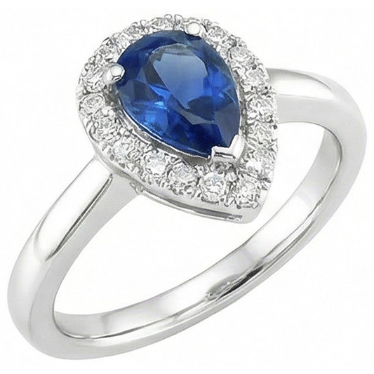 natural round sapphire 3.30ct ring side angle
