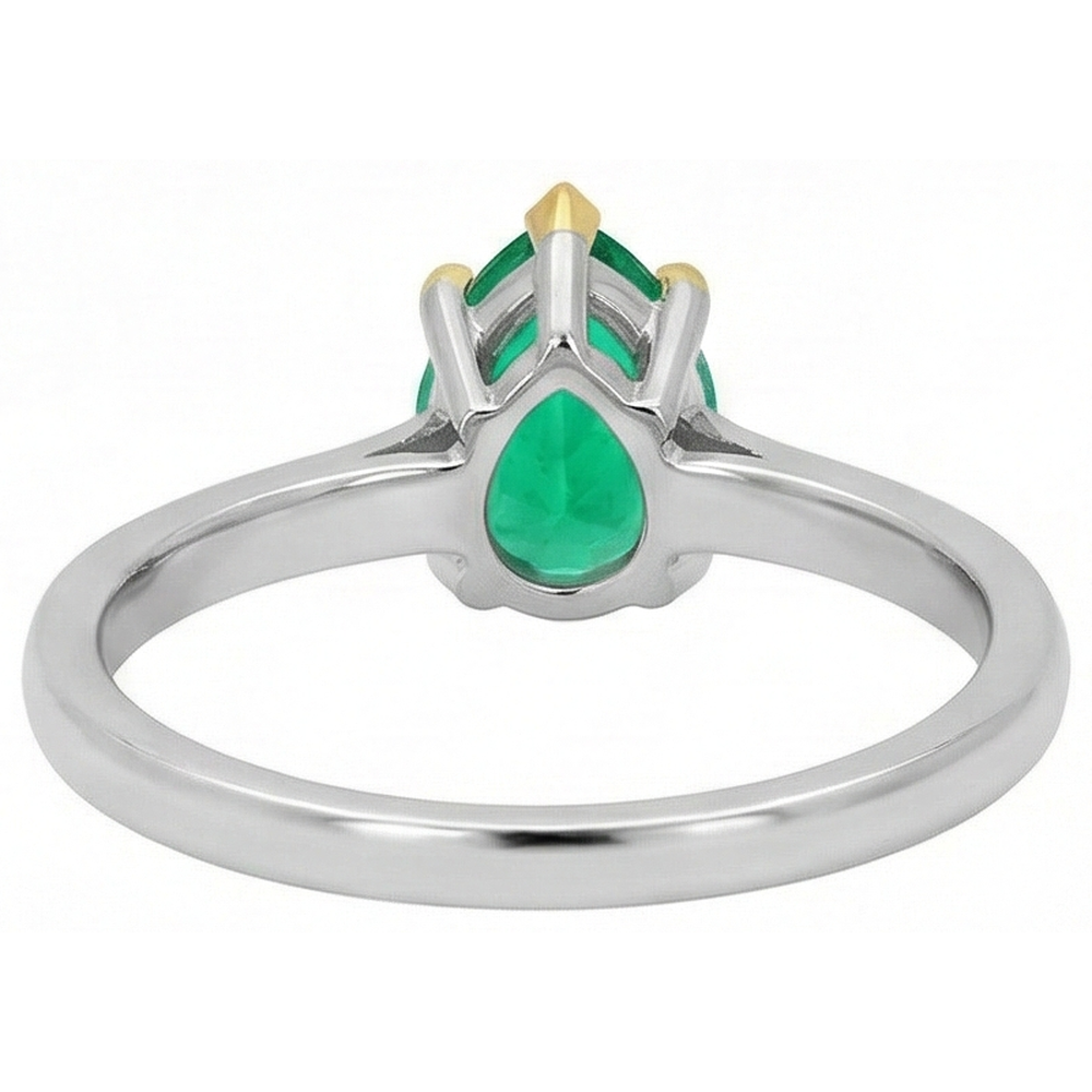Genuine Emerald Colored Stone Ring – profile view