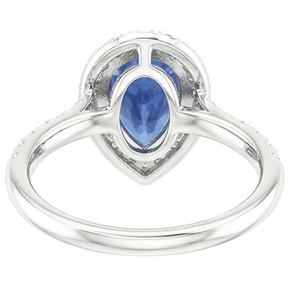 natural round sapphire 4ct ring top view