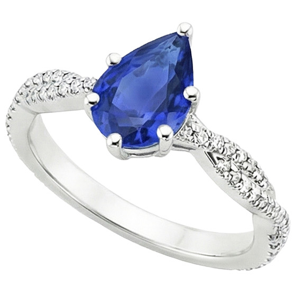 natural round sapphire 5.50ct ring close up detail