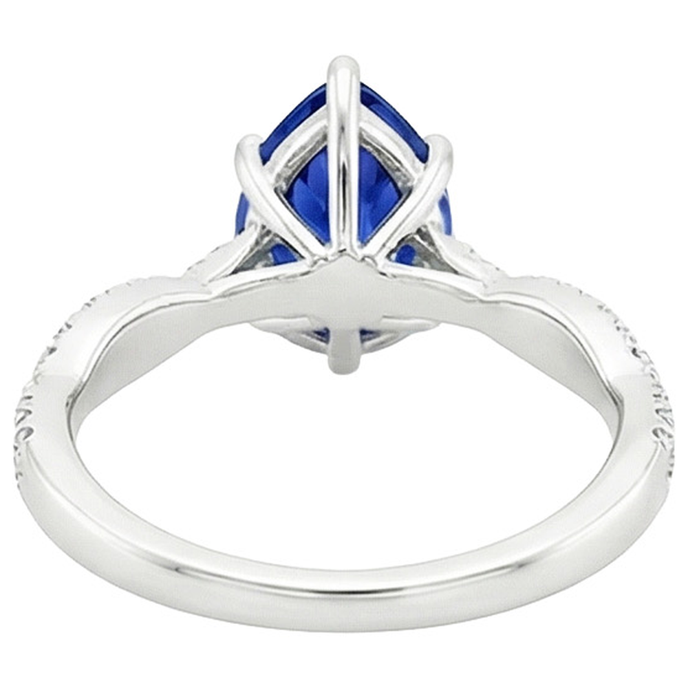 natural round sapphire 5.50ct ring top view