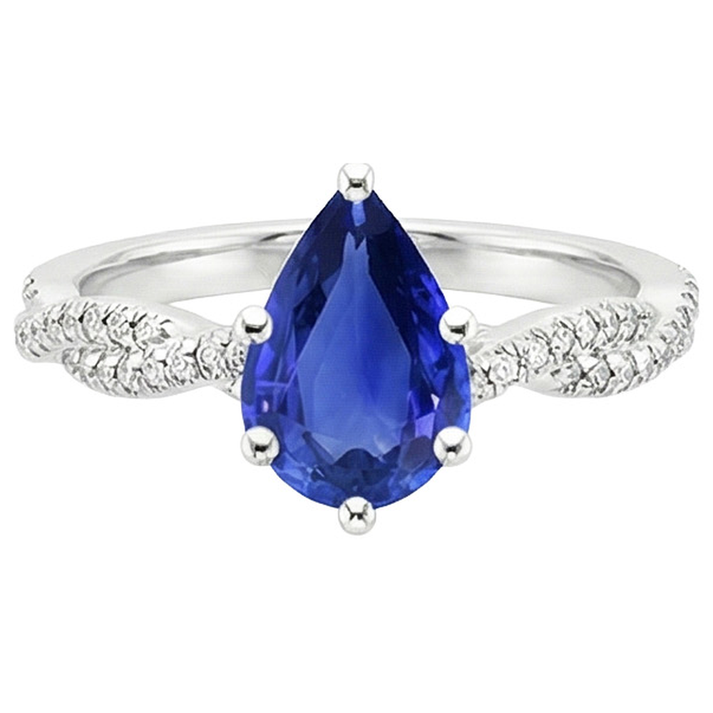 natural round sapphire 5.50ct ring profile view