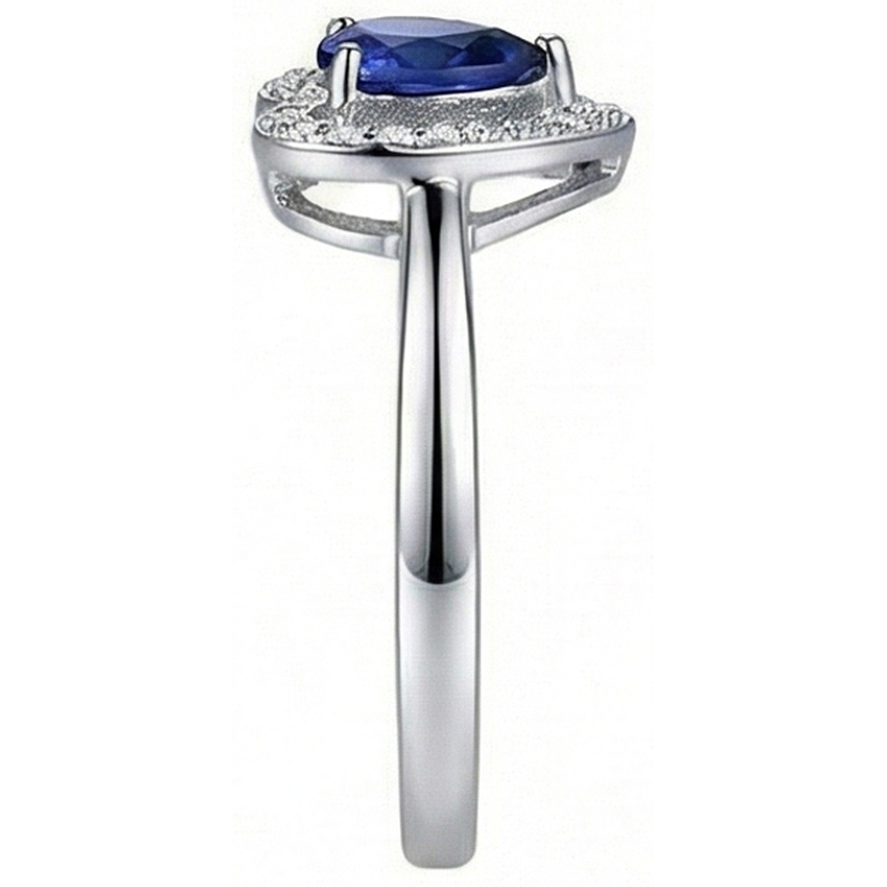 natural round sapphire 2.25ct ring profile view