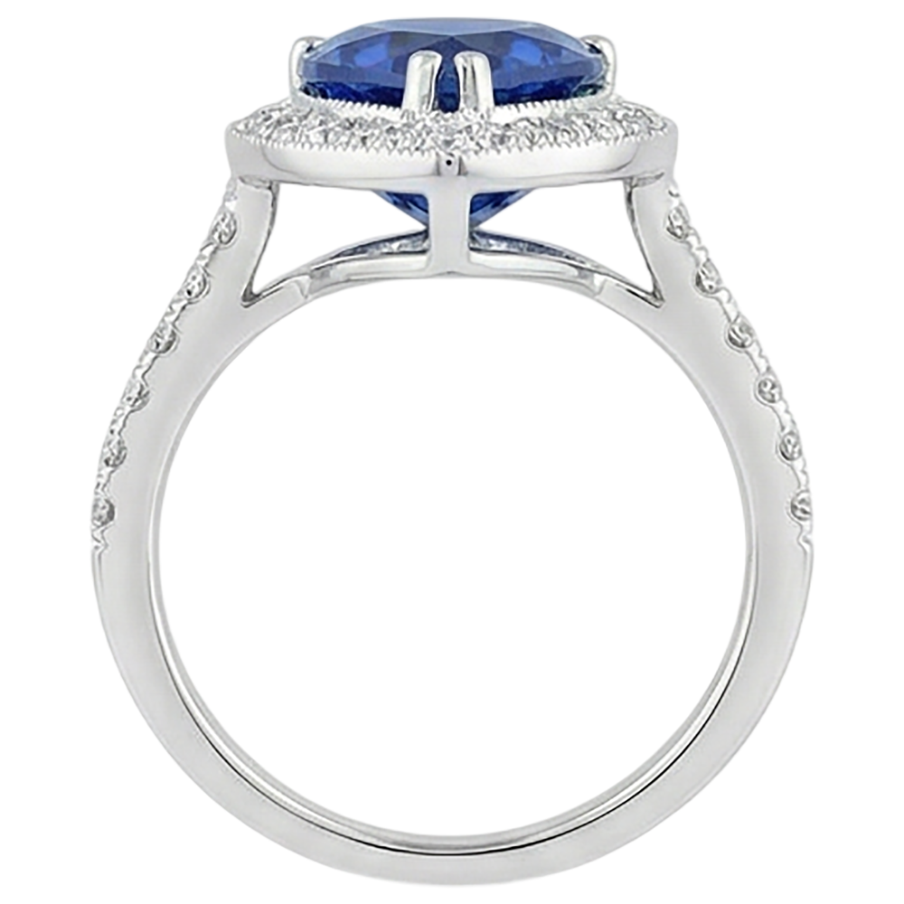 Pear Tanzanite And Natural Earth Mined Diamond ( Not Lab Grown ) Wedding Ring Gold 2.25 Carats Jewelry