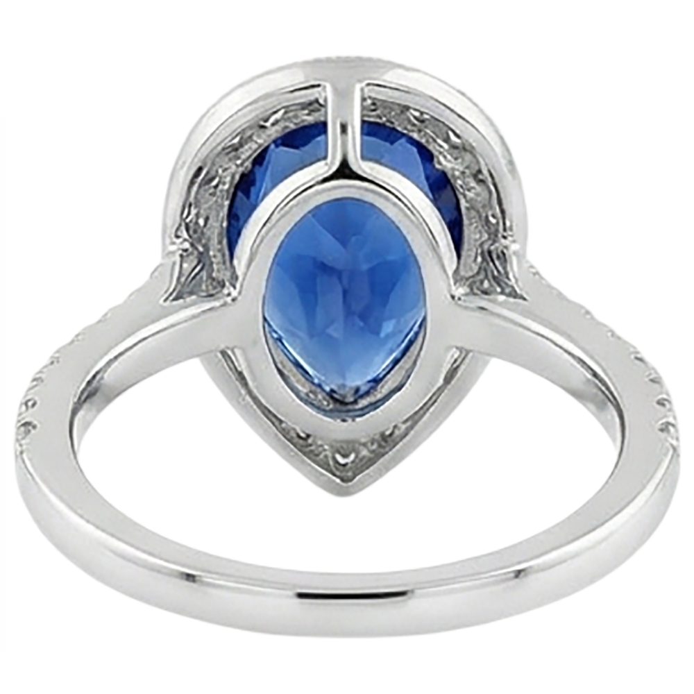 Pear Tanzanite And Natural Earth Mined Diamond ( Not Lab Grown ) Wedding Ring Gold 2.25 Carats Jewelry