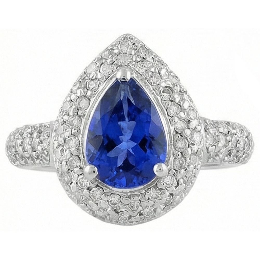 natural round tanzanite 4.40ct ring side angle