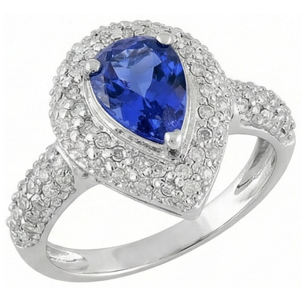 natural round tanzanite 4.40ct ring top view
