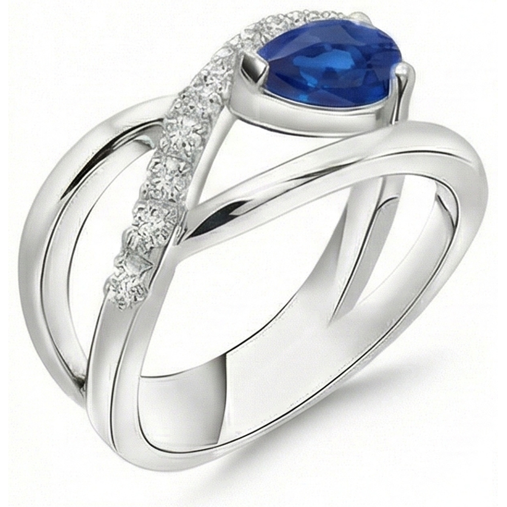 natural round sapphire 2.65ct ring close up detail