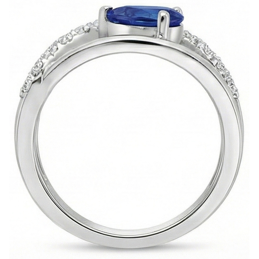 natural round sapphire 2.65ct ring profile view