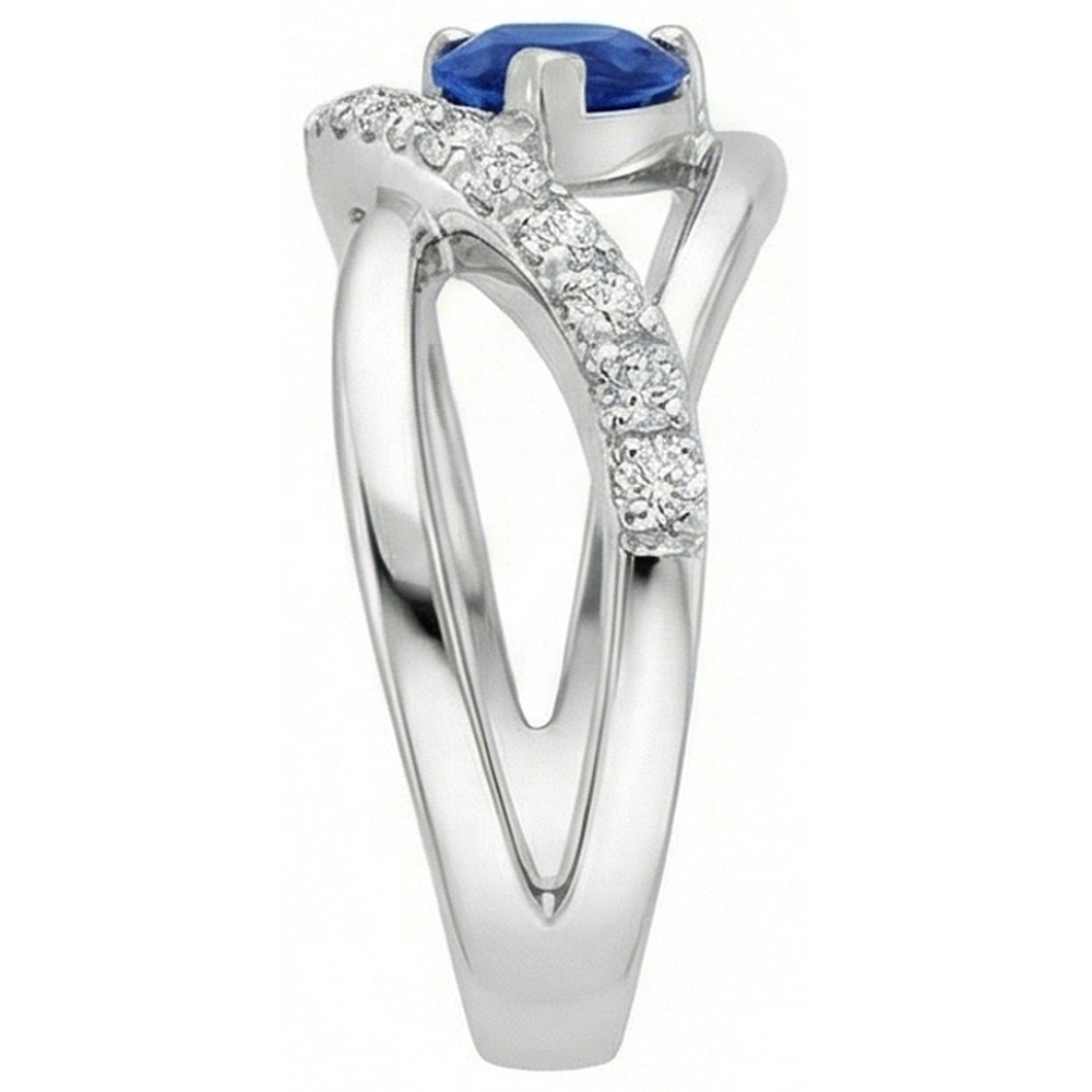 natural round sapphire 2.65ct ring top view