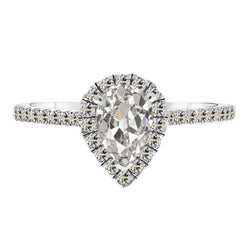 Real Anniversary Ring Diamond Halo Setting Ring 3 ct