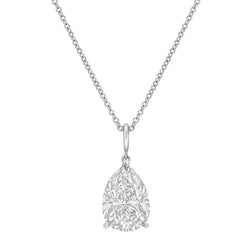 Pear Cut 2.50 Carat Genuine Diamond Pendant Necklace With Chain 14K White