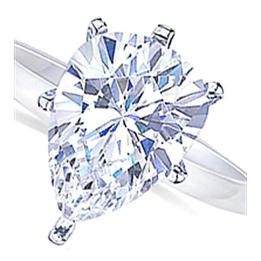 Pear Cut 2.50 Carats Natural Diamond Solitaire Engagement Ring 14K