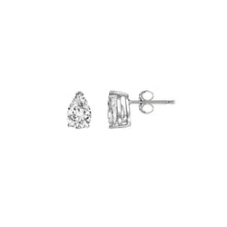 Pear Cut 3.40 Carats Real Diamonds Studs Earrings White Gold