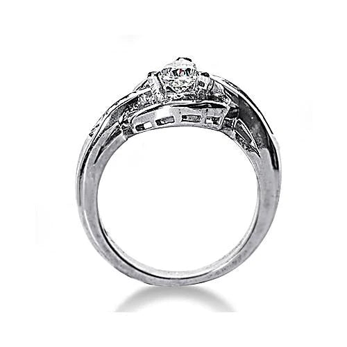 Pear Cut Real Diamond Engagement Fancy Ring 3.50 Ct. White Gold 14K