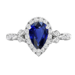 1.50 ct Blue Sapphire Colored Stone Ring in 14K White Gold