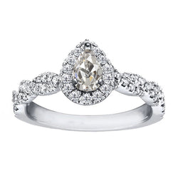 Refined Anniversary Band Brilliant Diamond Halo Setting Ring
