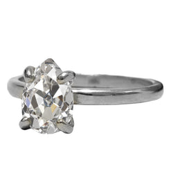 Fine Diamond Single Stone Ring – Antique European 3 ct 14 Karat