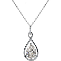 Real Brilliant Diamond Pendant Necklace – 14K White Gold 1.50 ct