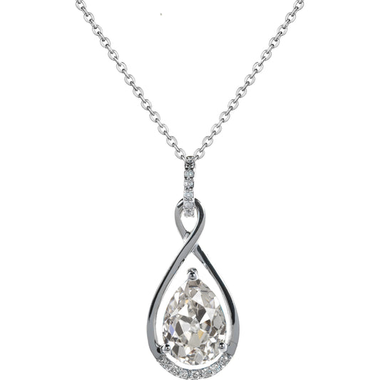 Pendant Necklace 14K White Gold with Brilliant Diamond – main view