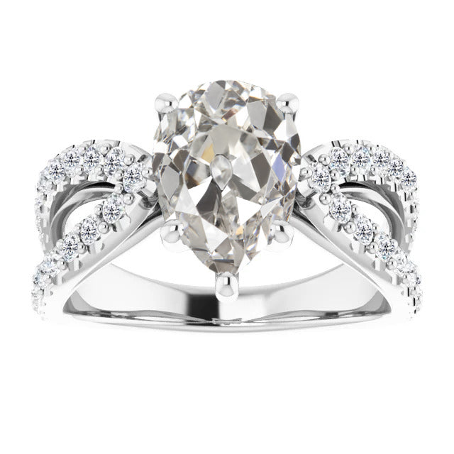 Handmade Diamond Solitaire with Side Stones 2 ct – main view