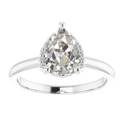 Authentic Brilliant Diamond Solitaire Ring with Accents 2.50 ct