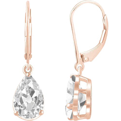 Antique Cushion Drop Earrings – Fine Diamond 2 ct 14K Rose Gold